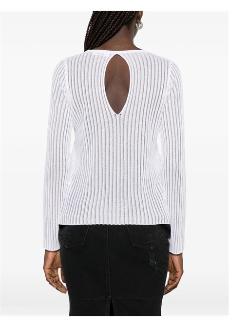 maglia a coste donna bianca ROBERTO COLLINA | 261FXA3700101